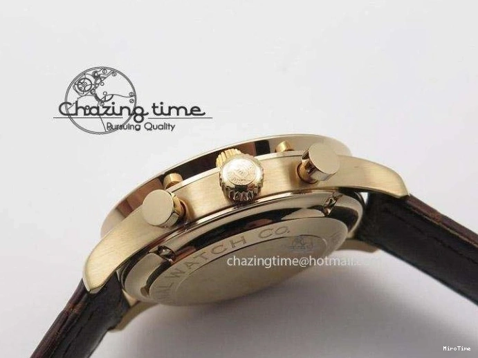 MIROTIME 0110 Original Portuguese 40mm Chrono RG Gray Dial Sliver Subdial on Leather Strap A 7392